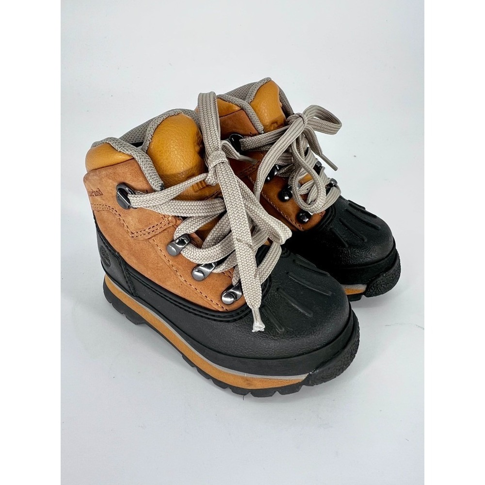 Timberland Size 7 Toddlers Euro Hiker Shell Toe Hiking Boots Wheat/Black